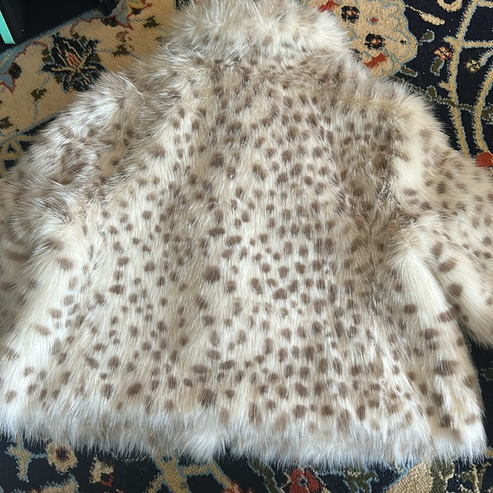 Kate Spade Faux Fur Spotted Leopard Cropped Jacket - EUC sz XL - Picture 10 of 10